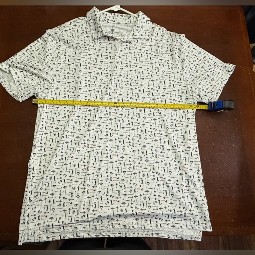 U.S. open short sleeve polo golf shirt white ball ‎ xxl 221st masters dri fit